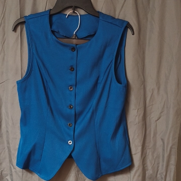 NEW 💙 Sleeveless Button-Up Vest w Matching Full Skirt Size Medium - Picture 3 of 8